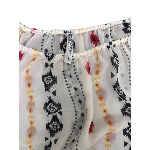 Yahada Womens Off Shoulder Blouse Large Boho Ethnic Bell Sleeve Off White - Picture 6 of 7